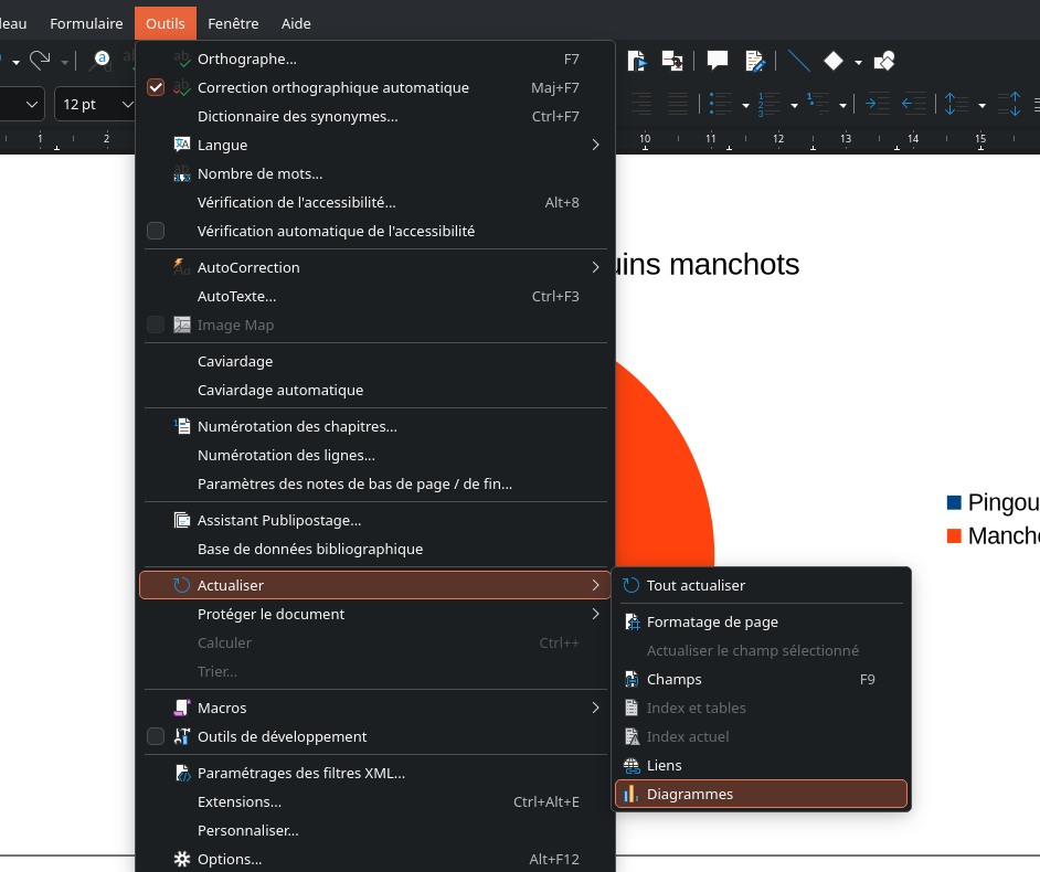 documment  writer menu actualisation
